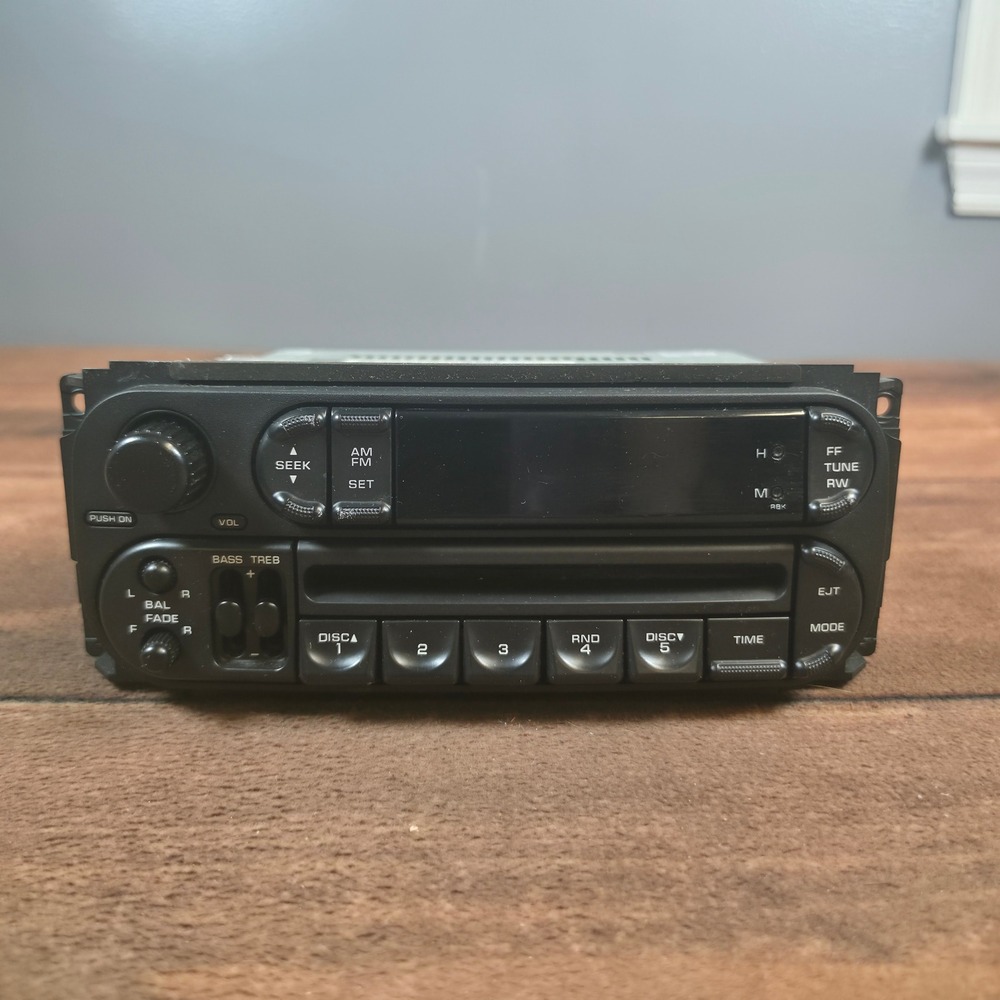 Chrysler RBK CD Radio Player P05064354AI Black Good OEM Factory Head Unit